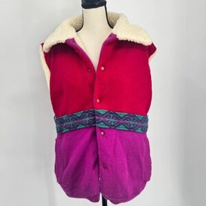 Arbol Bariloche Vintage Wool Vest Patagonian Ski Lodge Style Embroidered Est L